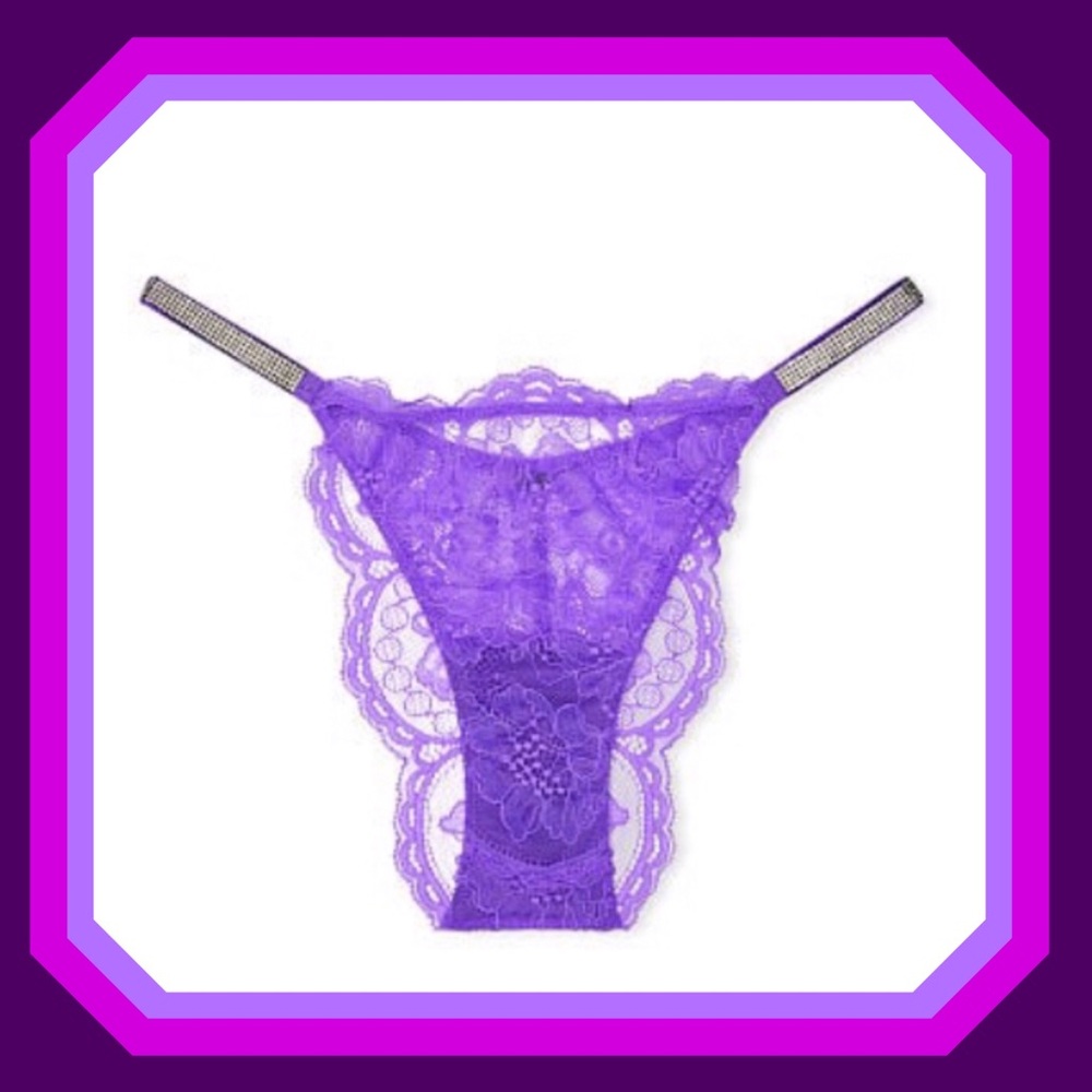 Lacey Women's Purple Lace Thong Panty